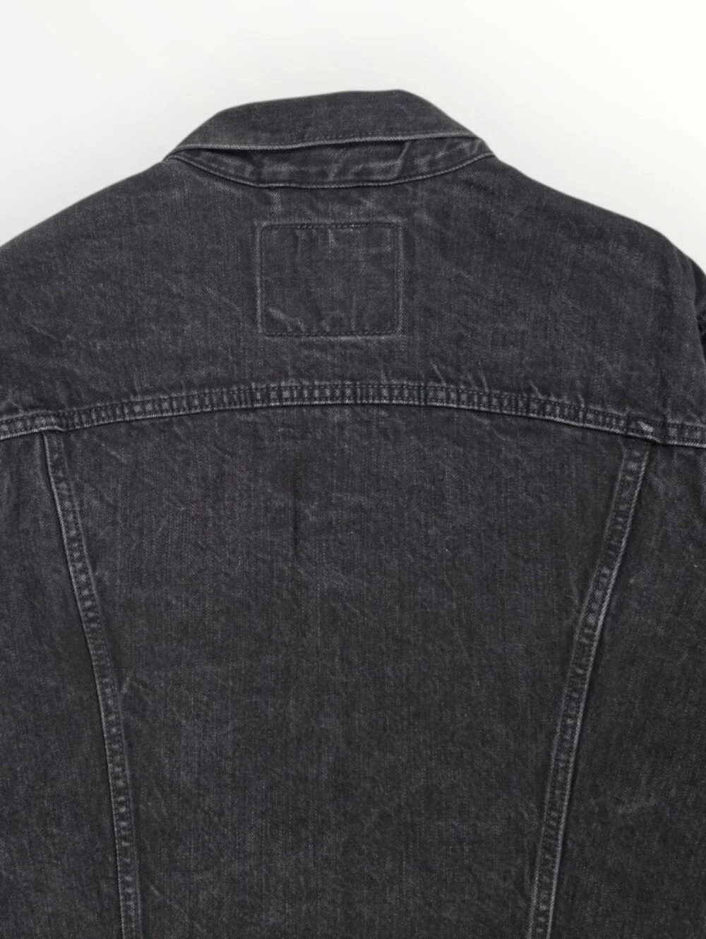 Levi's 72334-0144 Trucker Denim Jacket Mens L Faded Black Skull Patch Custom